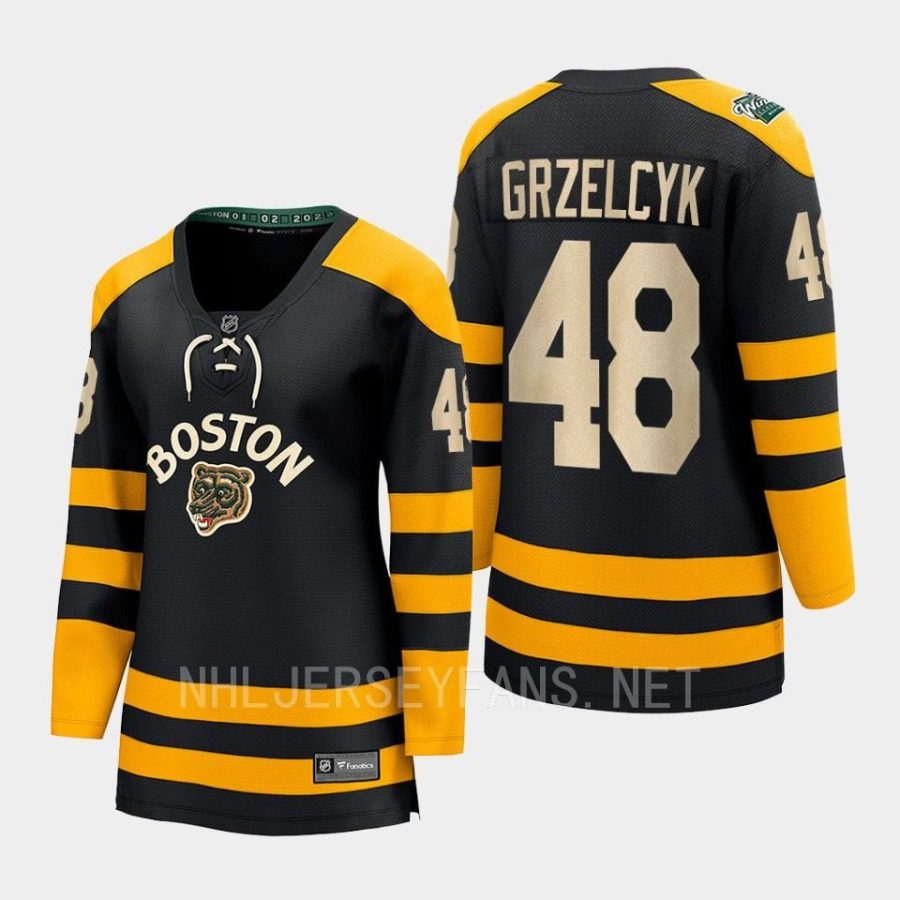 women bruins matt grzelcyk black 2023 winter classic breakaway jersey