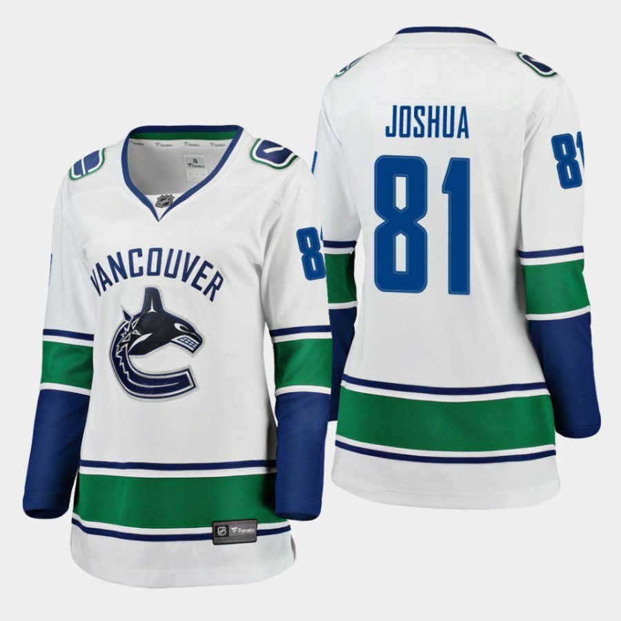 women canucks dakota joshua white 2022 away breakaway player jersey