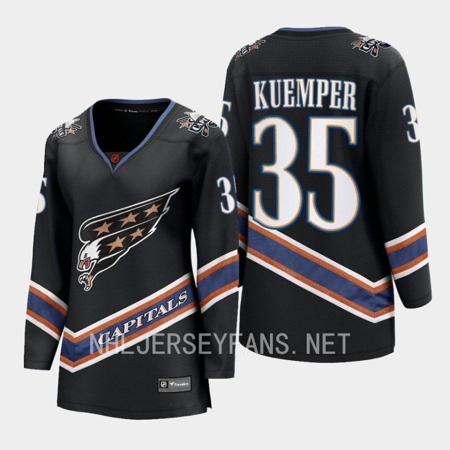 women capitals darcy kuemper black 2022 special edition 2.0 breakaway player retro jersey