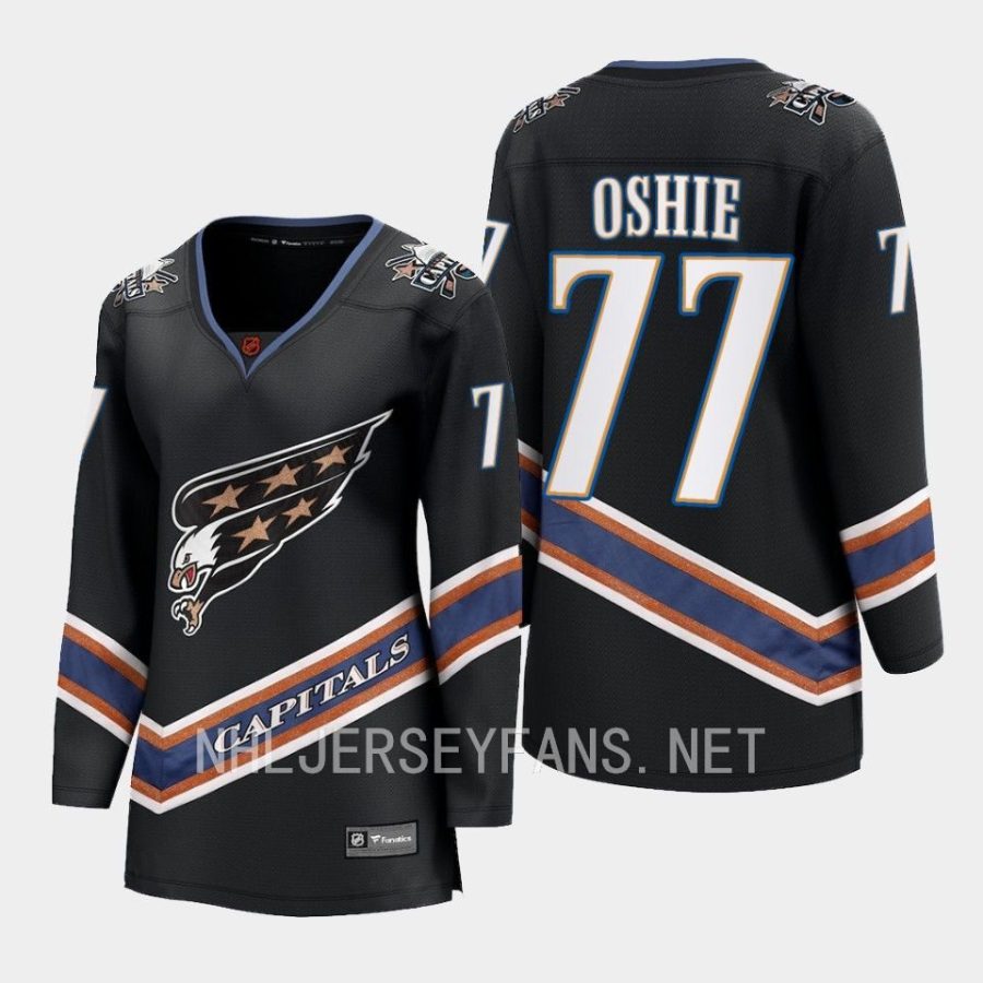 women capitals t.j. oshie black 2022 special edition 2.0 breakaway player retro jersey