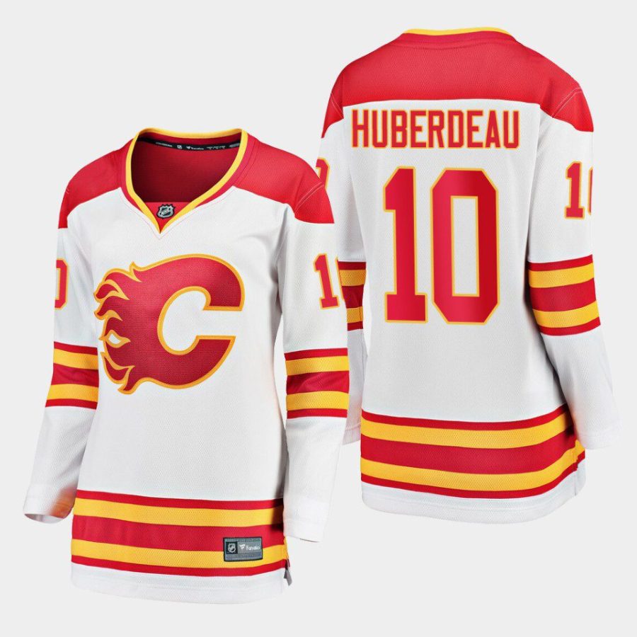 women flames jonathan huberdeau white away breakaway player jersey