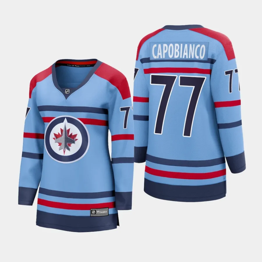 women jets kyle capobianco light blue 2023 24 rcaf centennial premier breakaway player jersey