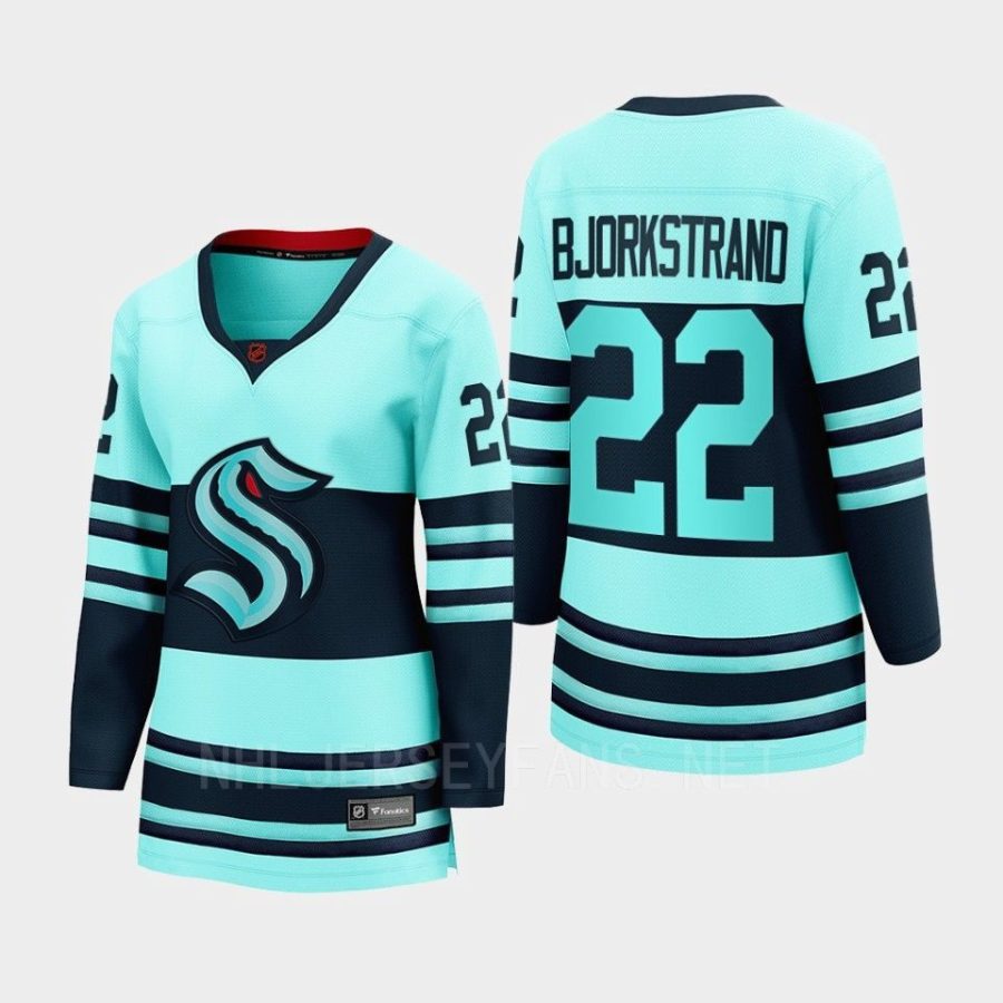 women kraken oliver bjorkstrand ice blue 2022 special edition 2.0 breakaway player retro jersey