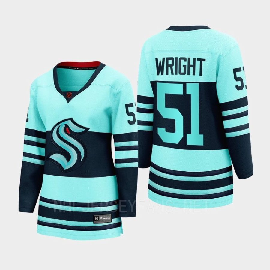 women kraken shane wright ice blue 2022 special edition 2.0 breakaway player retro jersey