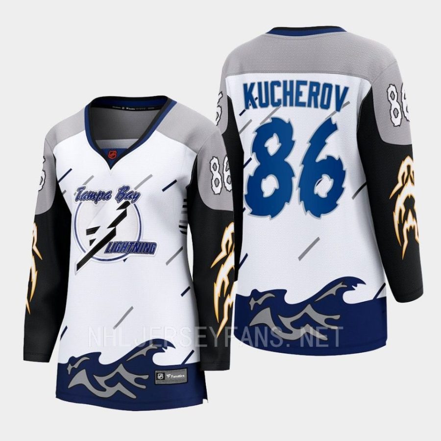 women lightning nikita kucherov white 2022 special edition 2.0 breakaway retro jersey