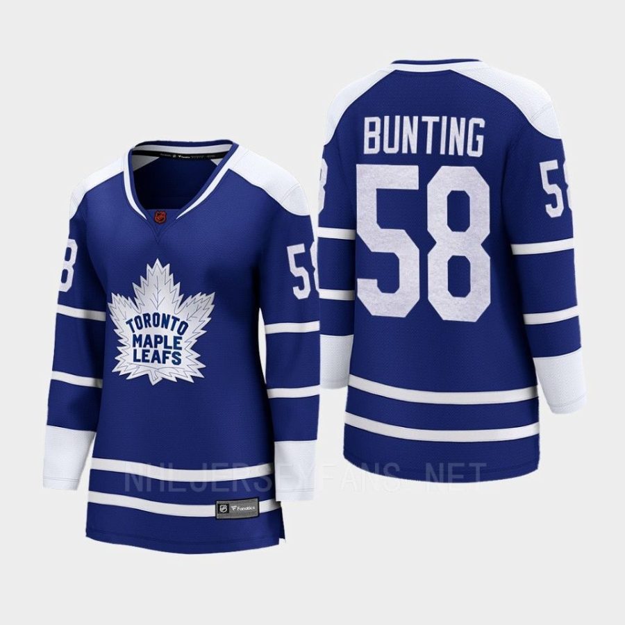 women maple leafs michael bunting blue 2022 special edition 2.0 breakaway retro jersey