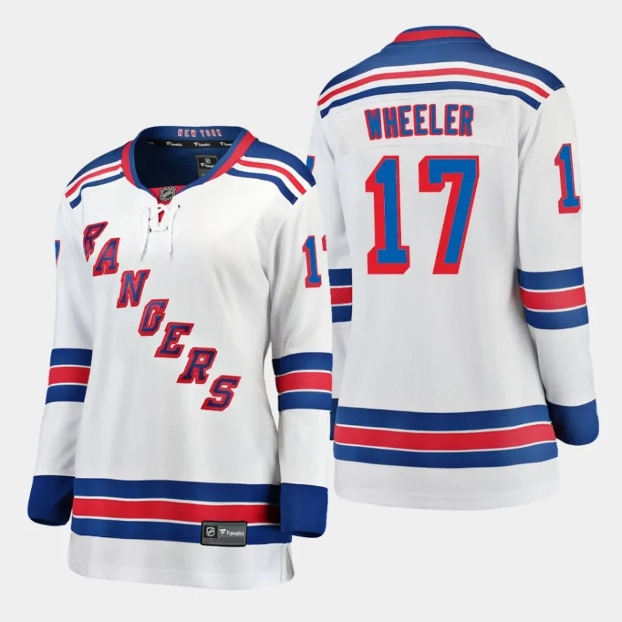 women ny rangers blake wheeler white away breakaway player jersey