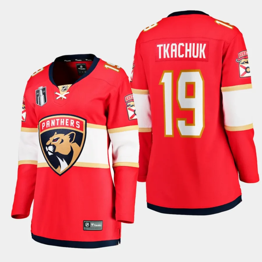 women panthers matthew tkachuk red 2023 stanley cup final home breakaway player jersey