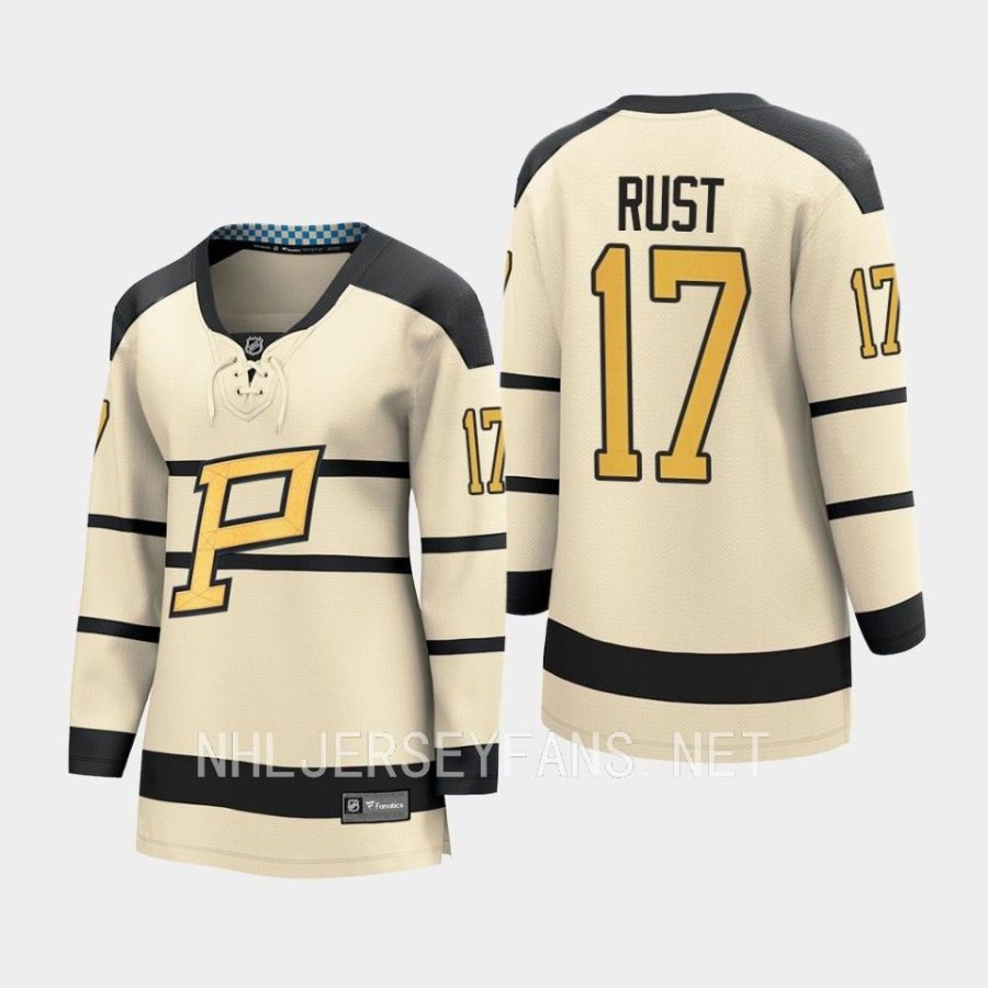 women penguins bryan rust cream 2023 winter classic player jersey