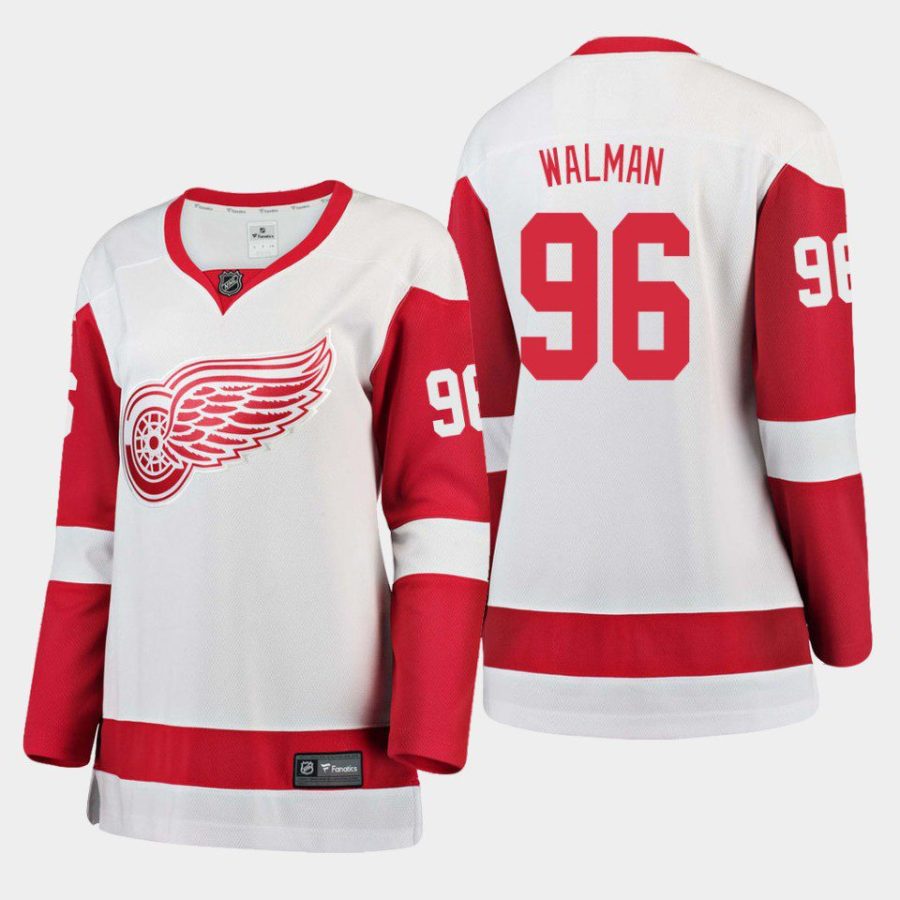 women red wings jake walman white away breakaway player jersey