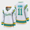 women sharks luke kunin white 2022 special edition 2.0 breakaway player retro jersey