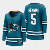 women sharks matt benning teal 2022 23 home premier breakaway jersey