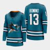 women sharks nick bonino teal 2022 23 home premier breakaway jersey