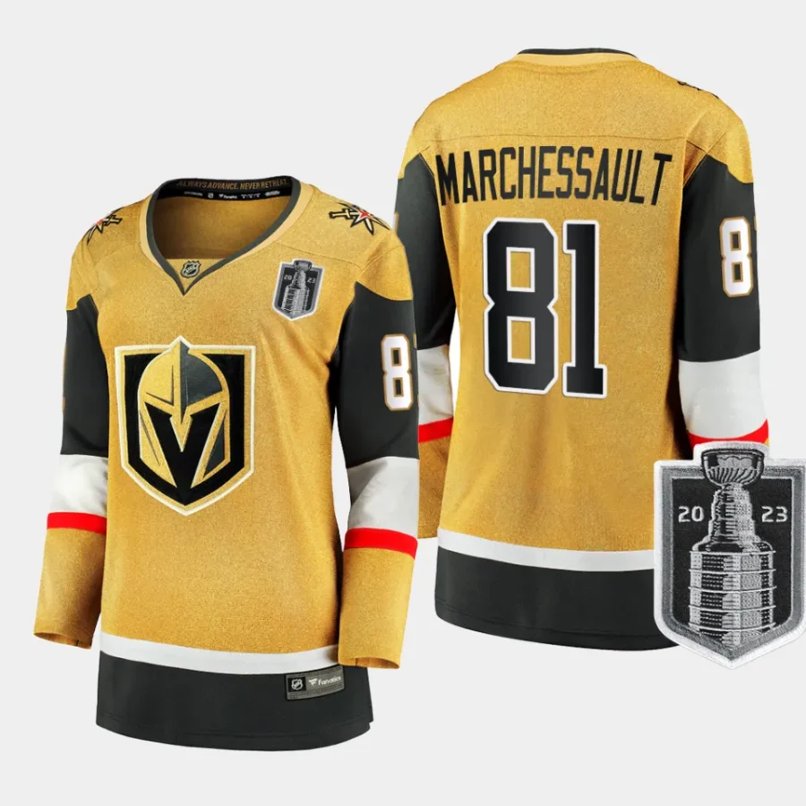 women vgk jonathan marchessault gold 2023 stanley cup final home jersey