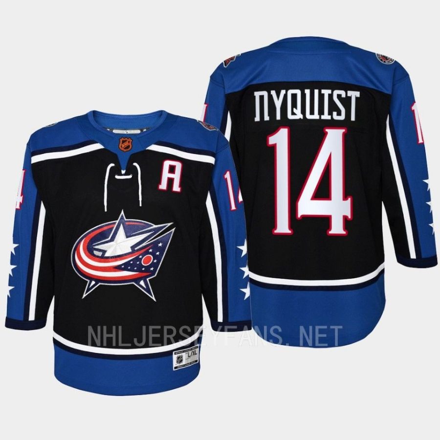 youth blue jackets gustav nyquist navy 2022 special edition 2.0 premier retro jersey