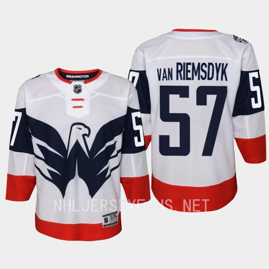 youth capitals trevor van riemsdyk white 2023 nhl stadium series player jersey