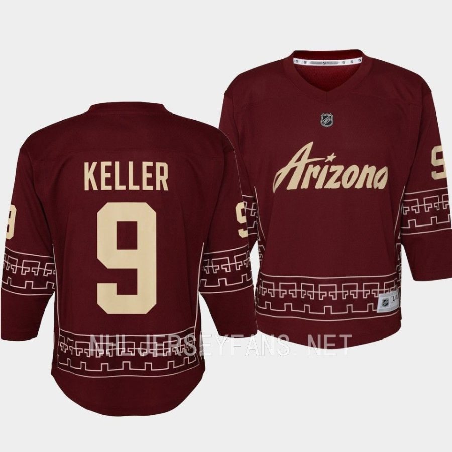 youth coyotes clayton keller garnet 2022 23 alternate desert night jersey