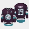 youth ducks troy terry purple 2023 24 30th anniversary replica player jersey