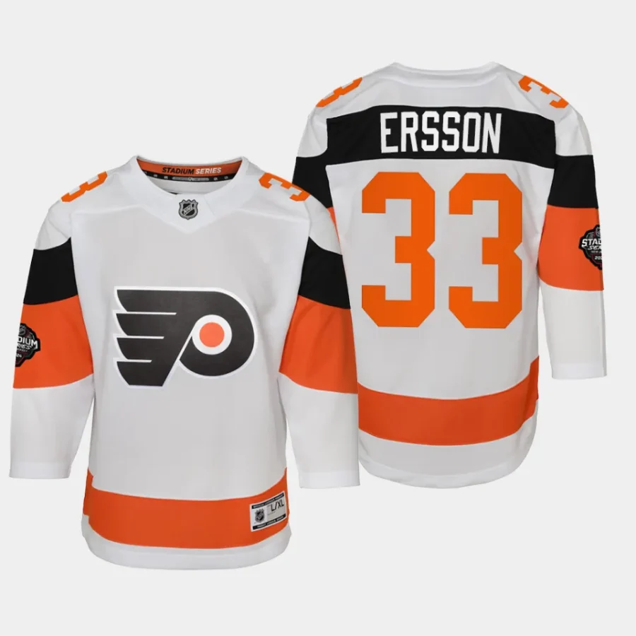 youth flyers samuel ersson white 2024 nhl stadium series premier player jersey