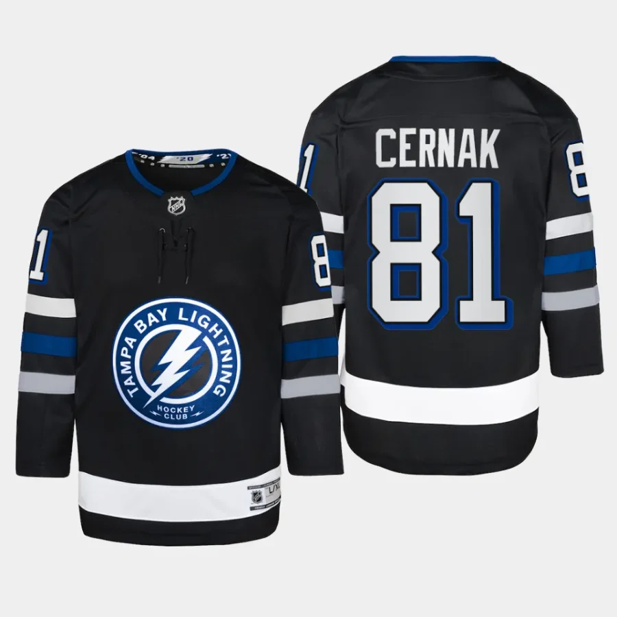 youth lightning erik cernak black 2023 24 alternate premier player jersey