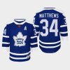 youth maple leafs auston matthews blue 2022 special edition 2.0 replica retro jersey