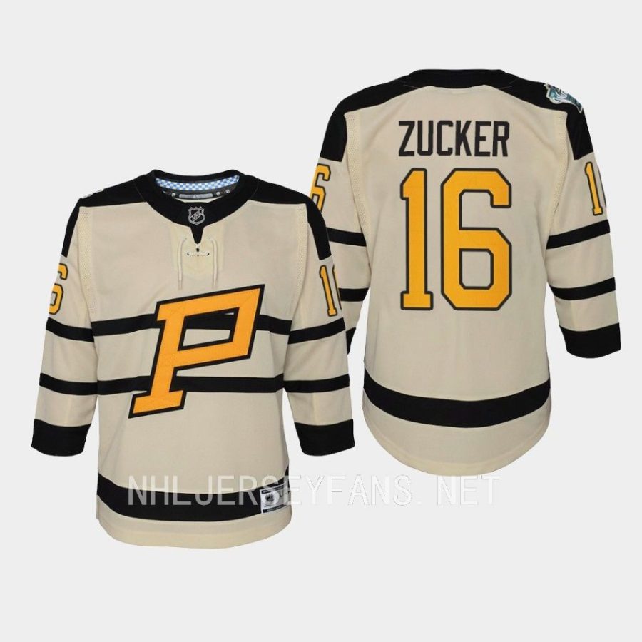 youth penguins jason zucker cream 2023 winter classic premier jersey