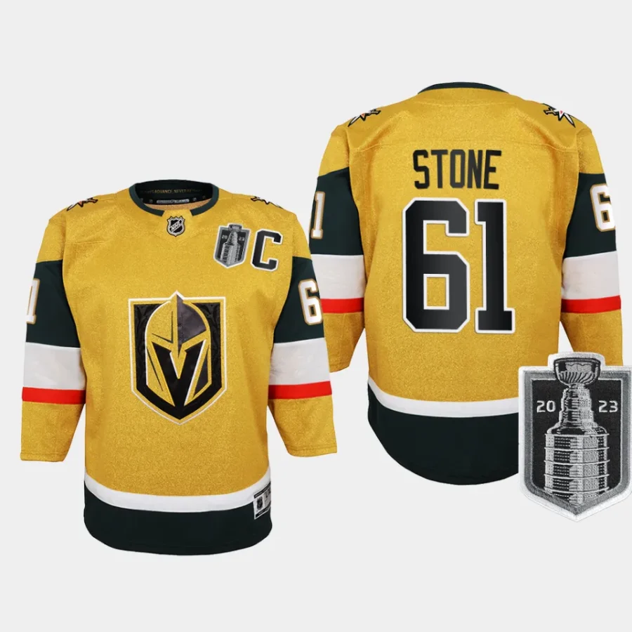 youth vgk mark stone gold 2023 stanley cup final home premier jersey